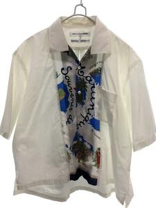 COMME des GARCONS SHIRT◆半袖シャツ/S/コットン/WHT/アロハ切替