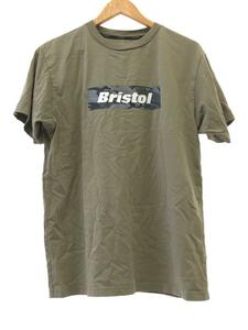 F.C.R.B.(F.C.Real Bristol)◆Tシャツ/M/コットン/カーキ/FCRB-220067/ボックスロゴ/迷彩/カモフラ/クルーネック/