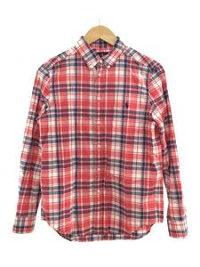 RALPH LAUREN◆長袖Tシャツ/L/コットン/RED/チェック