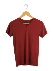 EMPORIO ARMANI◆Tシャツ/M/ポリエステル/RED/無地