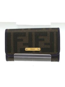 FENDI◆キーケース/レザー/BRW/総柄/メンズ/8AP079