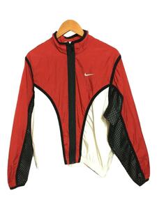 NIKE◆ナイロンジャケット/M/ナイロン/RED/90s nike トラックジャケット 銀タグ