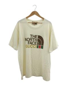 GUCCI◆Tシャツ/THE NORTH FACE/前身頃シミあり/L/コットン/WHT/616036