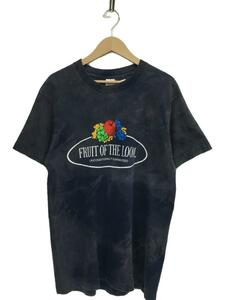 FRUIT OF THE LOOM◆90s/タイダイ/加工/Tシャツ/M/コットン/NVY