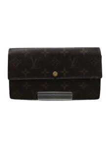 LOUIS VUITTON◆ポシェット・ポルト・モネクレディ_モノグラム_BRW/PVC/BRW/レディース