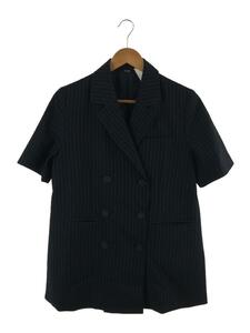 Mila Owen*W. half sleeve long tailored jacket /0/ polyester /NVY/ stripe /09WFJ221115