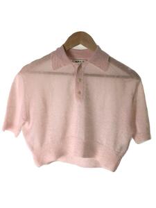 AURALEE*KID MOHAIR SHEER KNIT SHORT POLO/ polo-shirt /0/mo hair /PNK/A23SP04FG