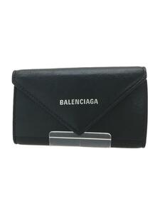 BALENCIAGA◆キーケース/レザー/BLK/無地/メンズ