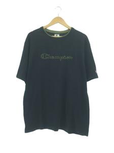 Champion◆ロゴTシャツ/USA製/L/コットン/BLK