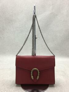 GUCCI◆ディオニュソス/チェーンショルダーバッグ/レザー/RED/401231