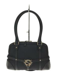 GUCCI◆ハンドバッグ_インターロッキングG/レザー/BLK