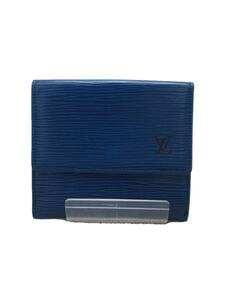 LOUIS VUITTON◆ポルト・モネ・ビエカルトクレディ_エピ_BLU/レザー/BLU/レディース/M63485