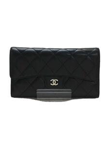 CHANEL◆マトラッセ/長財布/レザー/BLK/レディース