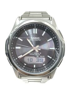 CASIO◆ソーラー腕時計・WAVECEPTOR/WVA-M630L-1A2JF/デジアナ/BLK/SLV