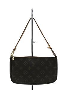 LOUIS VUITTON◆ポシェット・アクセソワール(OLD)_モノグラム_BRW/PVC/ブラウン/茶色/ハンドバッグ/鞄