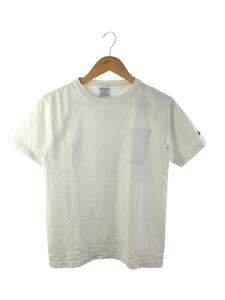 Champion◆Tシャツ/S/コットン/WHT/無地/T1011/MADE IN U.S.A/汚れ有