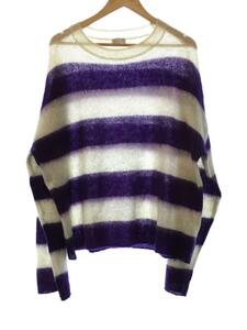 LITTLEBIG◆21AW/Mohair Knit/セーター(厚手)/L/モヘア/パープル/ボーダー/LB213-KT01