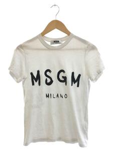 MSGM◆LOGO PRINT S/S TEE/Tシャツ/XS/コットン/WHT/2441MDM60