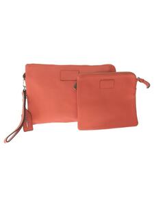 Anne Coquine* clutch bag / leather / orange / plain 