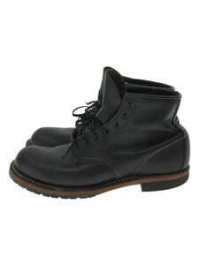 RED WING◆ブーツ/US8/BLK/レザー/9014/踵潰れ有/ベックマン/ラウンドトゥ