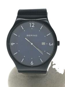 BERING◆ソーラー腕時計/アナログ/NVY/BLK/SS/14440-227/ベーリング