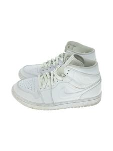 NIKE◆WMNS AIR JORDAN 1 MID/25.5cm/WHT/レザー/DV0991-111