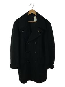 yohji yamamoto POUR HOMME◆チェスターコート/M/ウール/BLK/無地