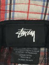 STUSSY◆バケットハット/コットン/レッド/チェック/メンズ_画像5