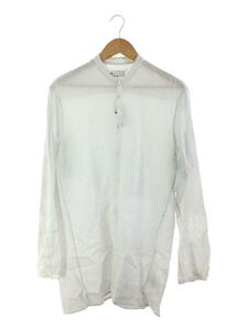 Maison Martin Margiela◆ノーカラーシャツシャツ/46/コットン/ここのえタグ/WHT/ストライプ/S30DL0179S39