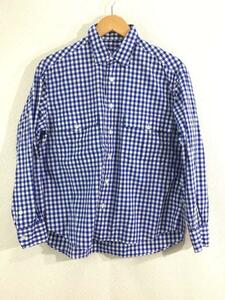 Porter Classic◆ポータークラシック/長袖シャツ/XS/コットン/BLU/ギンガムCK