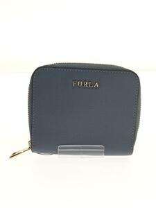 FURLA◆バビロン ラウンドファスナー ミニ財布/ブルー/903630/汚れ使用感有