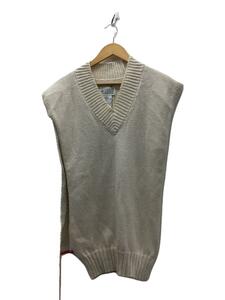 Maison Margiela◆V-neck cotton vest/ニットベスト(厚手)/S/コットン/ホワイト
