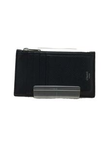 CELINE◆COMPACT ZIP CARD HOLDER/コインケース/レザー/ブラック/メンズ/10B683BEL