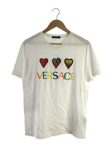 VERSACE◆Tシャツ/M/コットン//a224589/ホワイト/白/半袖カットソー/刺繍/ハート