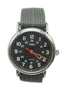 TIMEX◆クォーツ腕時計/アナログ/BLK/GRY/SS