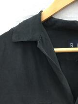 RALPH LAUREN◆長袖シャツ/6/シルク/BLK/無地_画像7