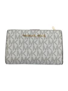 MICHAEL KORS◆2つ折り財布/レザー/WHT/総柄/レディース/35F8GTVF2B