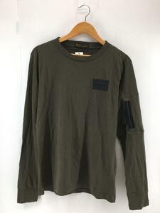 REPLAY◆長袖Tシャツ/M/コットン/KHK/m6288/ラバーパッチ/スリーブポケット/ロンT