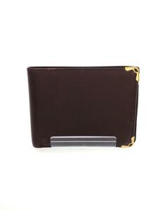 Cartier◆2つ折り財布/レザー/BRD/無地/メンズ