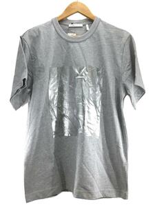 Helmut Lang◆メタリックパッチロゴTシャツ /Tシャツ/S/コットン/GRY/プリント