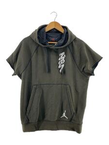 NIKE◆パーカー/ジョーダン ZION カット オフ S/L フーディ/M/コットン/カーキ/DA9843-010