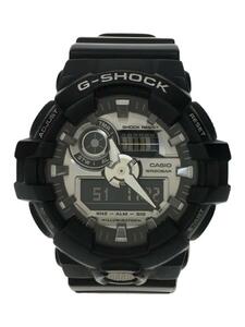 CASIO◆クォーツ腕時計・G-SHOCK/デジアナ/ラバー/SLV/BLK