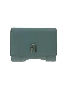 FURLA◆MOON M COMPACT WALLET/2つ折り財布/レザー/BLU/レディース/WP00127