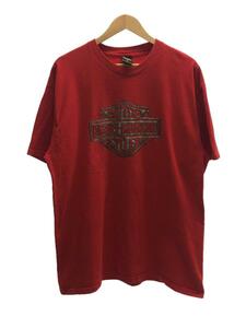 HARLEY DAVIDSON◆Tシャツ/XL/コットン/RED/プリント