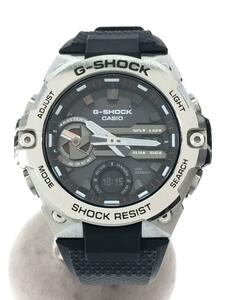 CASIO◆ソーラー腕時計_G-SHOCK/アナログ/ラバー/BLK/BLK