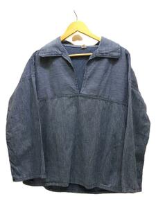 VINTAGE/スキッパー/フィッシャーマン/長袖シャツ/コットン/BLU/ストライプ