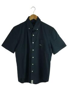 DESCENDANT◆TRUMAN B.D SS SHIRT/ワンポイント刺繍/半袖シャツ/1/コットン/NVY/無地