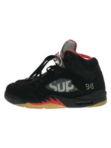 NIKE◆AIR JORDAN 5 RETRO SUPREME/エアジョーダンレトロ/ブラック/824371-001/285