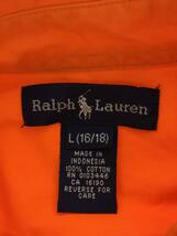 RALPH LAUREN◆半袖シャツ/L/コットン/ORN/無地_画像3