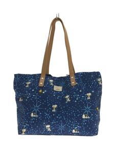 Cath Kidston◆LARGE TOTE SNOOPY MIDNIGHT STARS/PVC/NVY/総柄